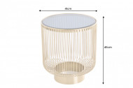 Filigraan design bijzettafel VARIATION 41cm goud zwart glas handwerk