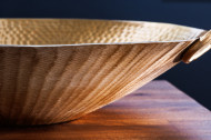Handgemaakte sierschaal ORIENT 55cm goudkleurig metaal gehamerd design