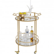 Kare Design Bartrolley tafel glas goud