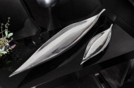 Moderne decoratieve schaal SILVER LEAF 41 cm zilver aluminium