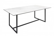 Moderne eettafel 200cm wit keramiek in marmerlook