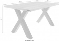 Moderne Industriële eettafel 140 cm eiken look met X-poten