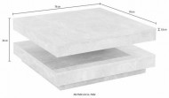 Moderne Salontafel Mat wit met draaibaar bovenblad 78x78cm