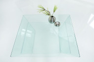 Moderne vierkant glazen transparant salontafel FANTOME 70 cm
