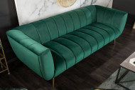 Retro bank 3 zits fluweel stof smaragdgroen NOBLESSE 225 cm