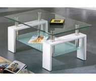Salontafel Glas Hoogglans Wit Model Budget 100cm