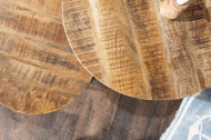 Set van 2 industriële bijzettafels ELEMENTS 57 cm massief mangohout