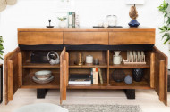 Solid sideboard 160cm acacia metal tree edge