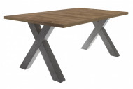 Uitschuifbare eettafel (160-210 cm), met X-vormig frame gelamenteerd hout kleur - grafiet / stirling eik