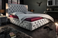 Chesterfield design Elegant tweepersoonsbed 180x200cm grijs fluwelen