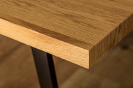 Design eettafel 160 cm eiken look met slede onderstel industriële stijl