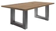 Eettafel 140cm kleur Stirling eiken Met U-vormig frame gelamineerd houtmateriaal