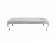 Elegante bank MODERN BAROK 172cm edel grijs fluweel roestvrij staal