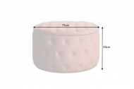 Elegante salontafel / Poef MODERN BAROK 75 cm oudroze fluwelen kruk met opbergruimte