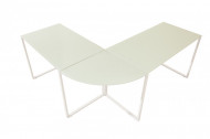 Exclusief design hoekbureau 180 cm mat wit glas