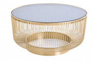 Filigraan design salontafel VARIATION 80cm goud zwart glas handwerk