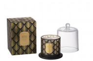 Geurkaars Bel Midnight Deluxe Sapphire Amber Tea Glas Zwart/Goud Medium-45h