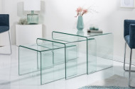 Glazen Salontafel met bijzettafels set van 3 60cm