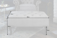Hocker zilver grijs gecapitonneerd 80cm fluweel stof