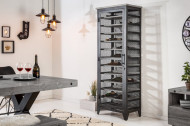 Industriële wijnkast BODEGA 184 cm gerecycled grenen hout grijs wijnrek voor 72 flessen