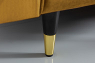 Luxe design 3-zitsbank 225 cm zitcomfort pocketvering bekleding stof fluweel mosterdgeel
