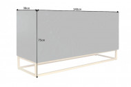 Massief dressoir SCORPION 140 cm zwart mangohout uitgebreid 3D-houtsnijwerk