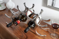Modern wijnrek FLAME 48 cm zilver voor 10 flessen flessenhouder