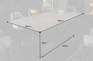 Moderne eettafel SYMBIOSE 200cm keramiek in betonlook 200cm