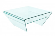 Moderne vierkant glazen transparant salontafel FANTOME 70 cm