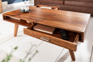 Retro sheeshamhout salontafel met 2 lades 100cm
