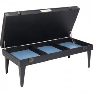 Salontafel Collector Zwart 122x55cm met vakjes en wijnhouder