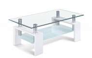 Salontafel Glas Hoogglans Wit Model Budget 100cm
