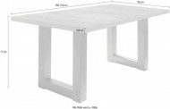 Uitschuifbare Witte matte lak eettafel 160-210cm U-vormig onderstel