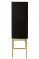 Wandkast Mangohout zwart / goud 2 Deuren 2 Laden 140cm