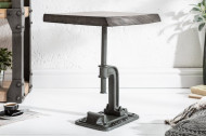 Authentieke bijzettafel FACTORY 43 cm acacia grijs massief hout industrieel design