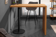 Bartafel MANDY 120cm eiken look bartafel met zwart onderstel