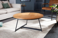 Design Ronde salontafel 80cm eiken zwart metalen frame
