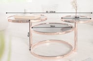 Design salontafel ART DECO III 155 cm met 3 niveaus koper zwarte salontafel
