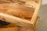 Handgemaakte bijzettafel 60cm mangohout massief hout variabel verstelbaar