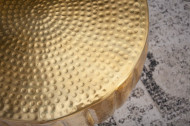 Handgemaakte salontafel 55 cm goud met gehamerd design