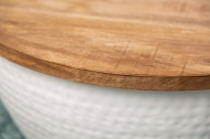 Handgemaakte salontafel ORIENT STORAGE 60cm wit acacia met opbergruimte