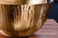 Handgemaakte sierschaal ROND 40 cm goudkleurig metaal gehamerd design