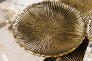 Handgemaakte XXL sierschaal ABSTRACT BLAD 45cm goudkleurig metalen aluminium sieradenbakje