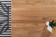 Industriële salontafel ARCHITECTURE 100cm geolied eiken zwart frame
