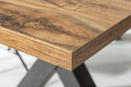 Industriële uitschuifbare eettafel 160-210 cm eiken look model met X-poten