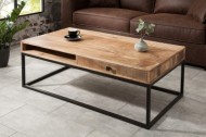 Massief mangohout salontafel met 2 Laden 100 cm