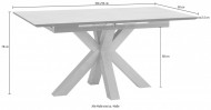 Moderne uitschuifbare eettafel 160-210 cm in keramische look