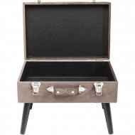 Nachtkastje Koffer Bruin poef