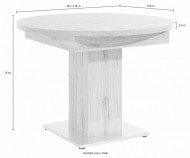 Ronde uitschuifbare witte eettafel 104cm