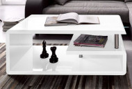 Salontafel wit hoogglans 110cm met opbergmogelijkheden